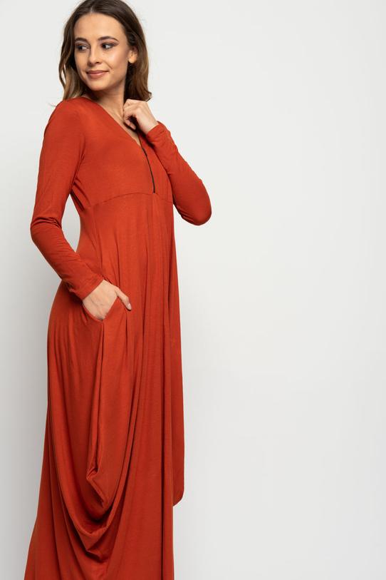 Wizualizacja Dzianinowa sukienka z suwakiem i długim rękawem