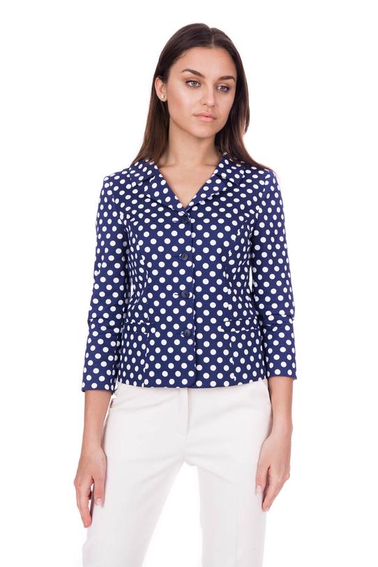 Granatowy żakiet w grochy - 2