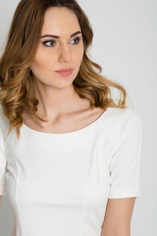 Elegancka bluzka ecru z krótkim rękawem - 2