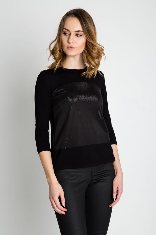 Czarna bluza z rękawem 3/4