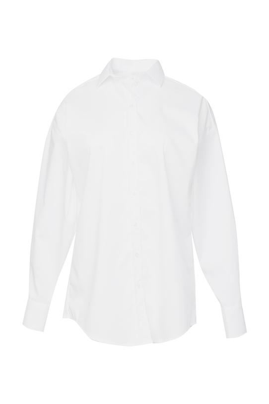 Bawełniana biała koszula o prostym luźnym kroju - 1