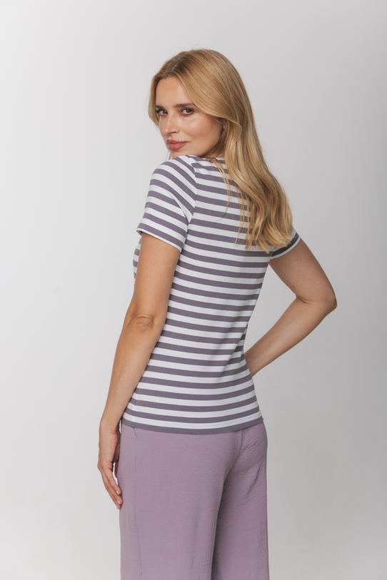 Bawełniana bluzka w paski z delikatnym logo BC - 4
