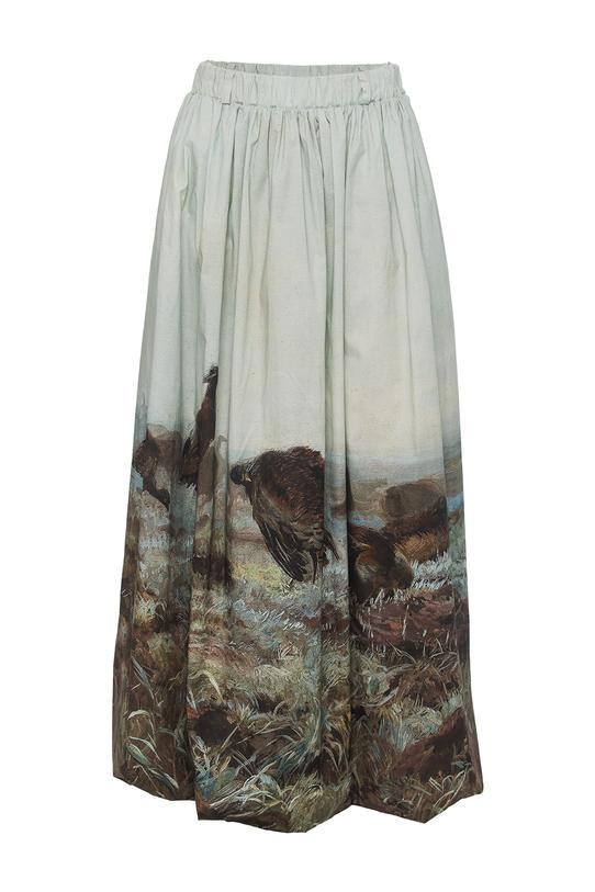 Bawełniana marszczona spódnica z malarskim printem - 1