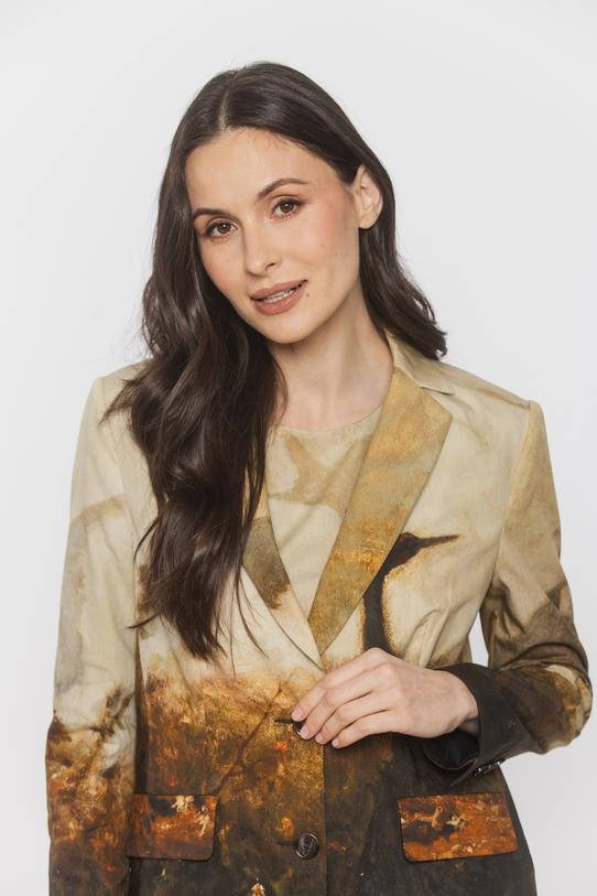 Bawełniana prosta marynarka z linii Bialcon Art - 4