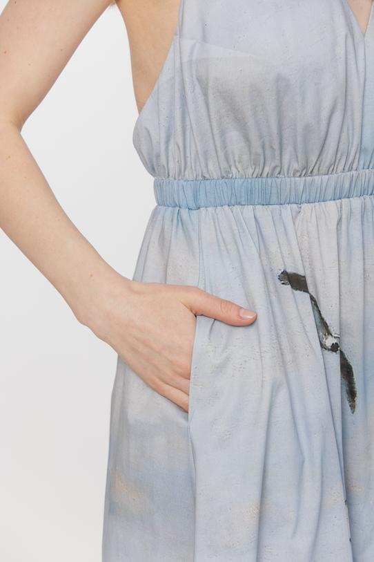 Cotton maxi dress with an open back - 5