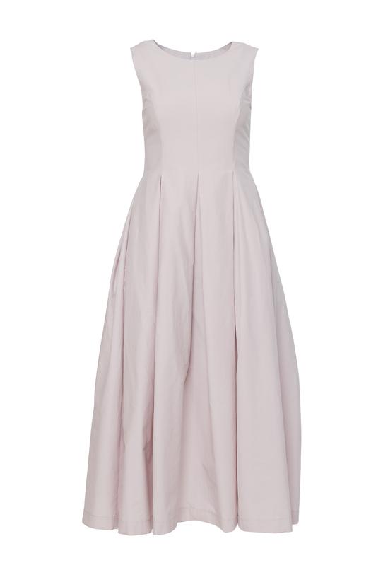 Bawełniana wizytowa sukienka z kontrafałdami w pastelowym kolorze - 1