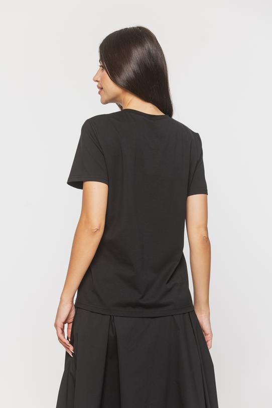Bawełniany czarny t-shirt z nadrukiem kota - 2