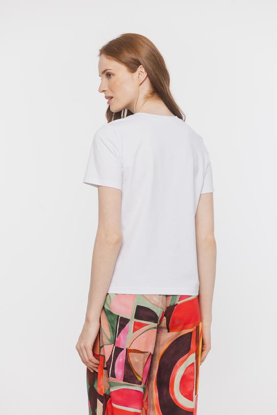 Bawełniany jasny t-shirt z nadrukiem wiśni - 4