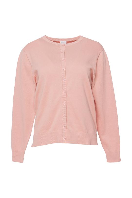 Bawełniany różowy sweterek o prostym fasonie - 1