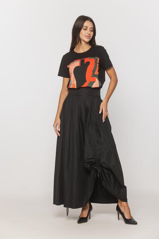 Cotton T-shirt with a contrasting print - 3