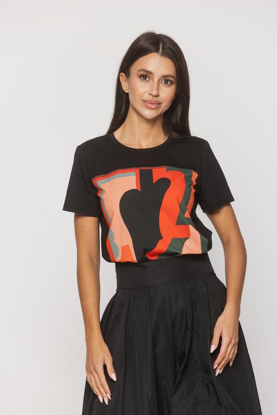 Cotton T-shirt with a contrasting print - 1