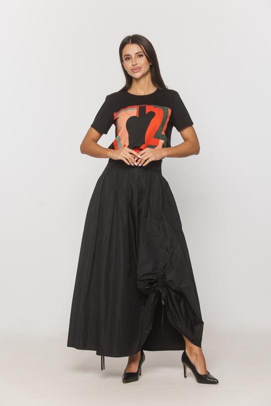 Cotton T-shirt with a contrasting print - 2