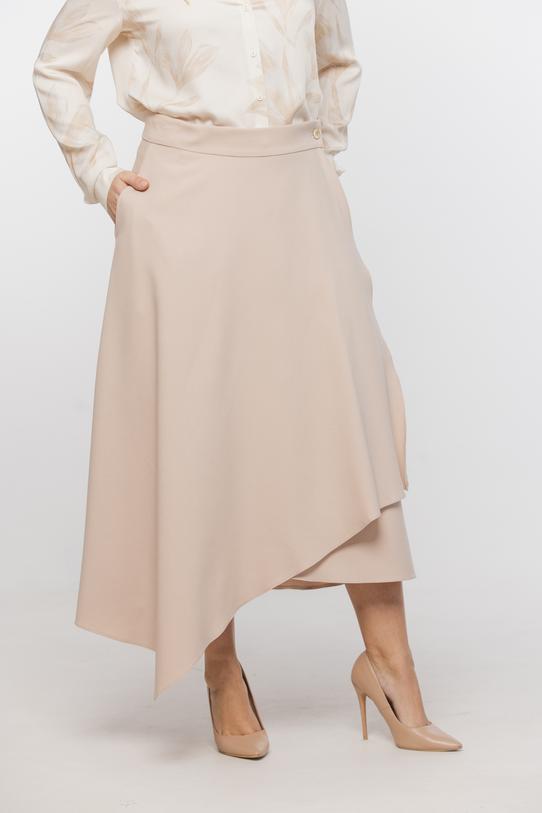 Beżowa asymetryczna spódnica w eleganckim wydaniu - 2