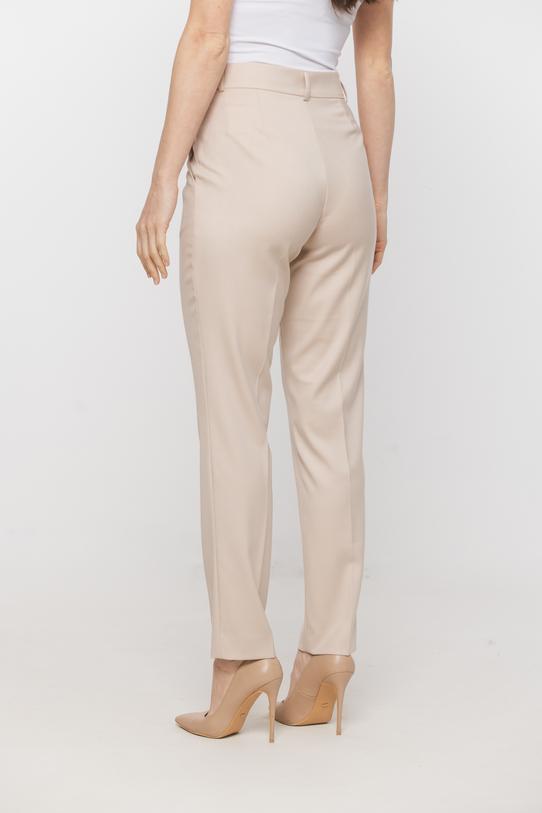Beżowe spodnie w kant o klasycznym kroju - 3