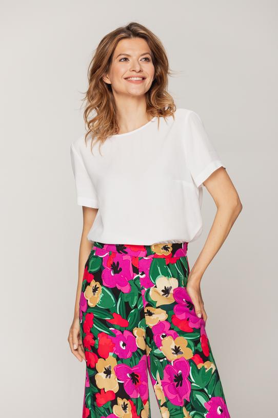 Biała bluzka z tkaniny wiskozowej - 2