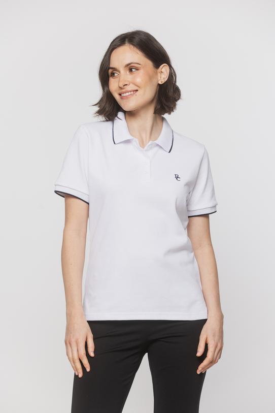 Biała damska koszulka polo z bawełny - 3