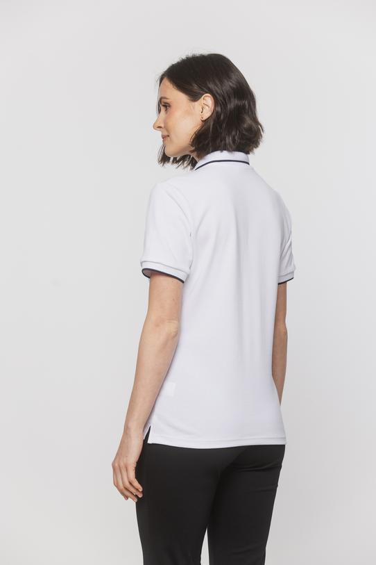 Biała damska koszulka polo z bawełny - 5