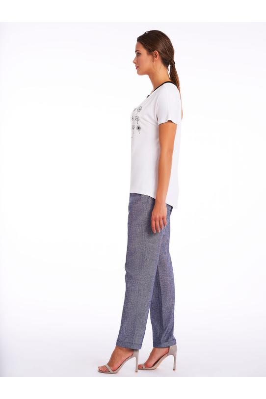 Biały T-shirt z czerwonymi kryształkami - 3