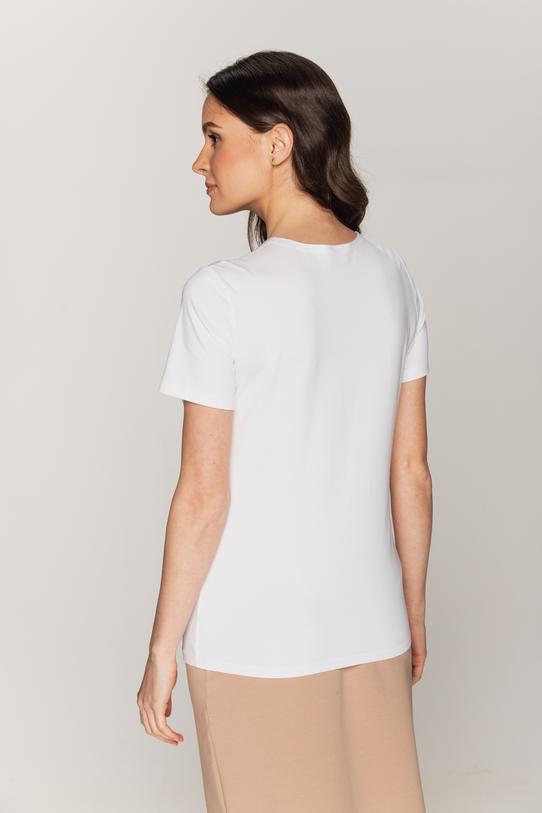 Biały t-shirt z delikatnym haftem