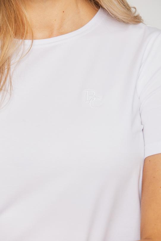 Biały t-shirt z subtelnym haftem logo BC - 5