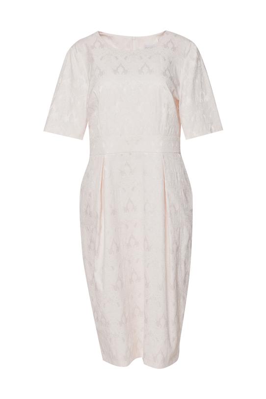 Bladoróżowa wizytowa sukienka z krótkim rękawem - 1