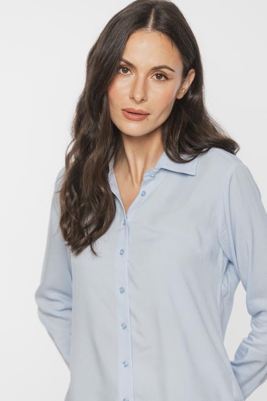 Błękitna koszula z lekkiej tkaniny wiskozowej - 2