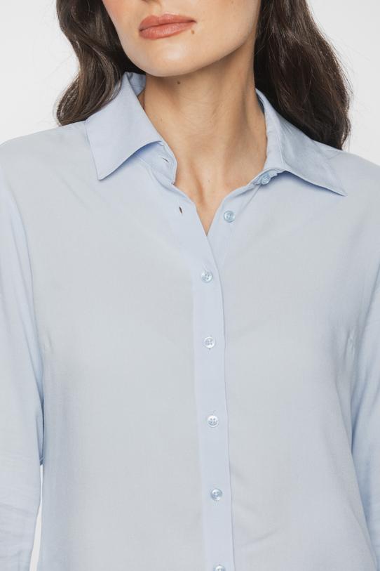 Błękitna koszula z lekkiej tkaniny wiskozowej - 5