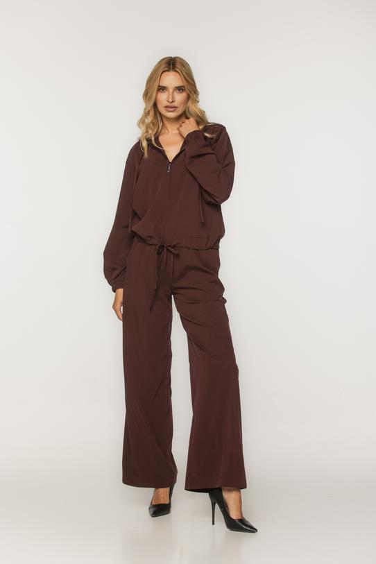 Bluza z tkaniny modalowej w kolorze kasztanowym