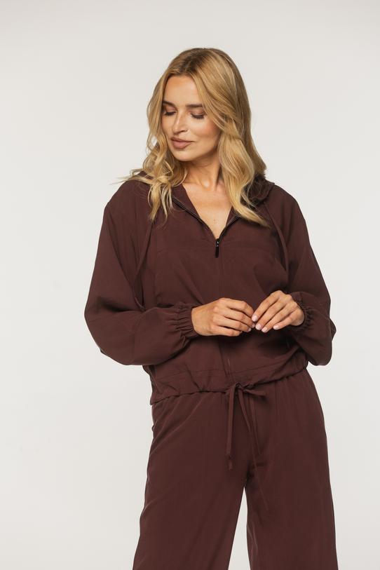 Bluza z tkaniny modalowej w kolorze kasztanowym