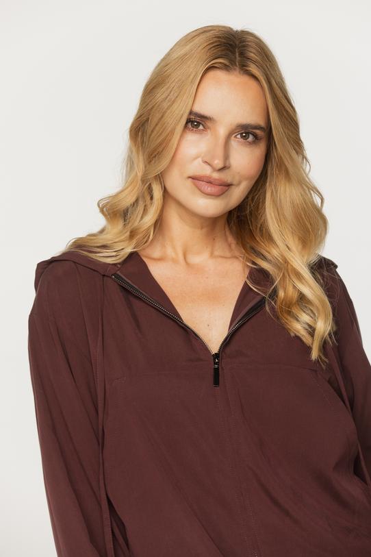 Bluza z tkaniny modalowej w kolorze kasztanowym