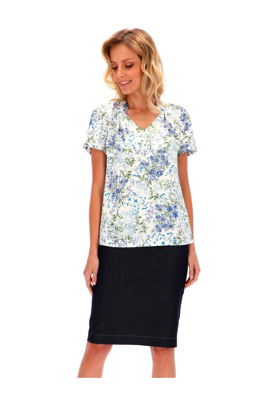 Bluzka z zakładkami o luźnym fasonie - 6