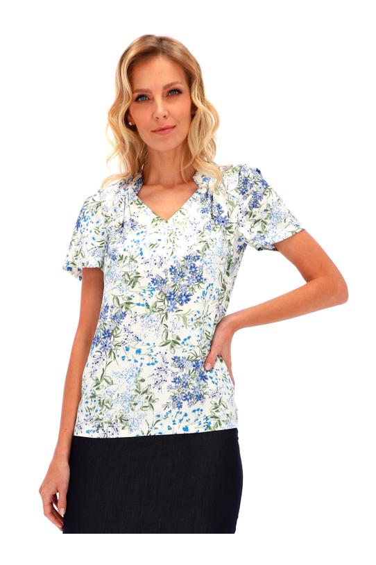 Bluzka z zakładkami o luźnym fasonie - 5