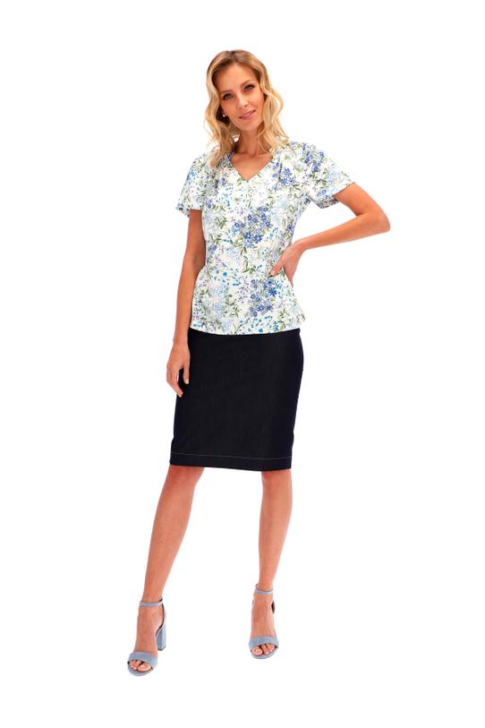 Bluzka z zakładkami o luźnym fasonie - 2