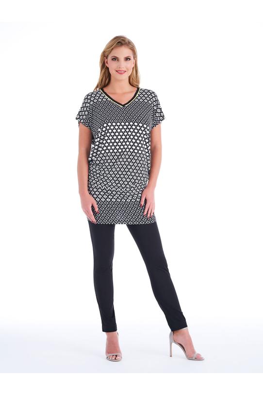 Wiskozowa tunika z dekoltem V - 1