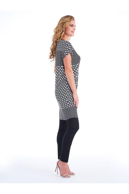 Wiskozowa tunika z dekoltem V - 3