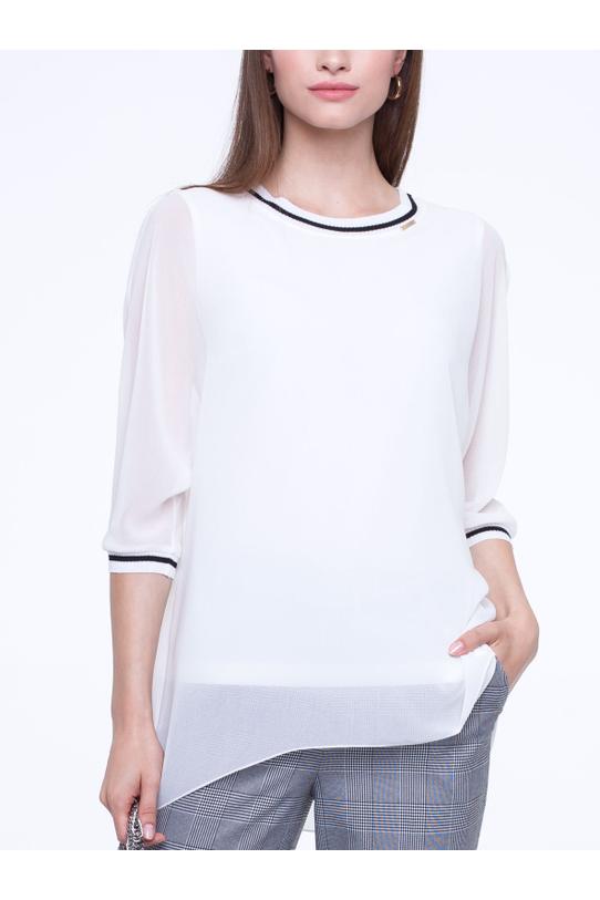 Efektowna bluzka z przeźroczystościami - 3