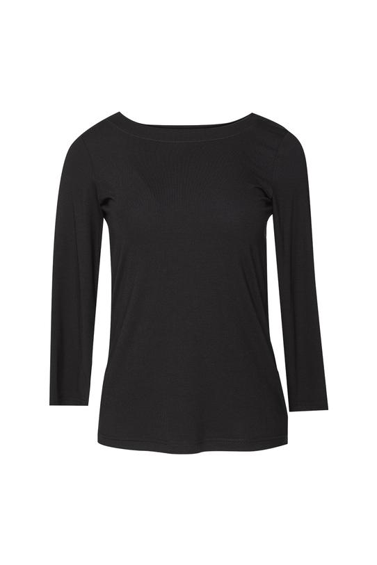 Bluzka basic z rękawem 3/4 w kolorze czarnym - 1