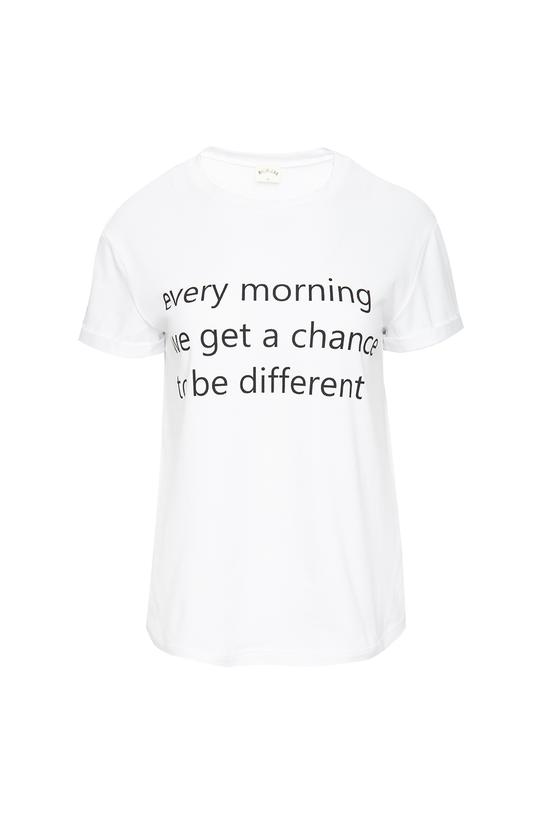 Biały bawełniany t-shirt z nadrukiem
