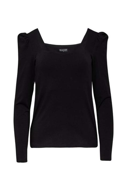 Black blouse with heart neckline - 1