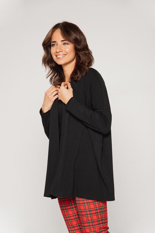 Czarny kardigan z dzianiny wiskozowej - 2