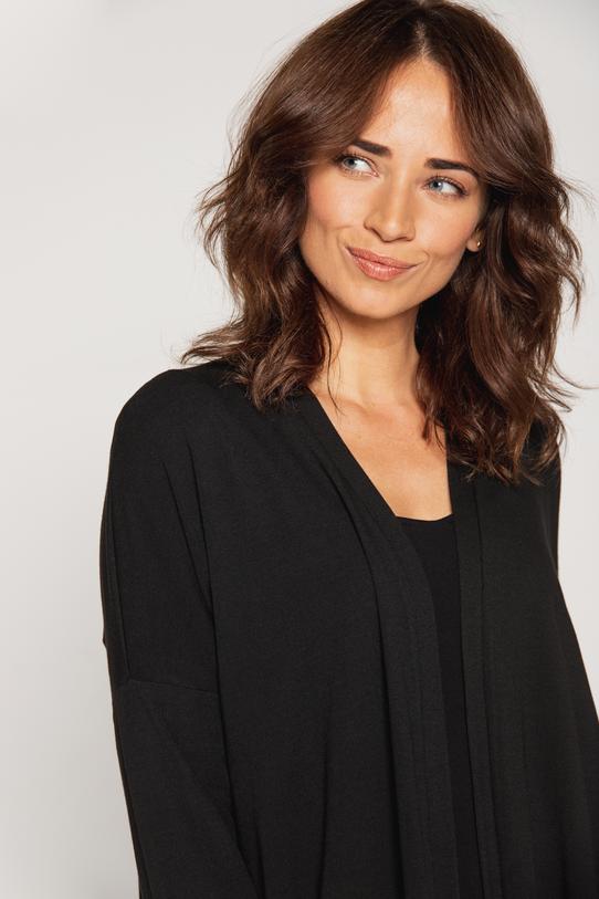 Czarny kardigan z dzianiny wiskozowej - 4