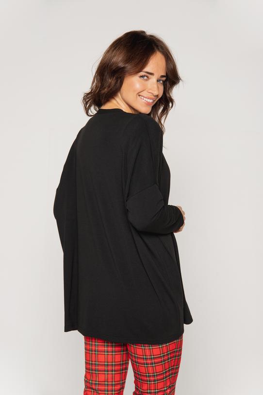 Czarny kardigan z dzianiny wiskozowej - 3