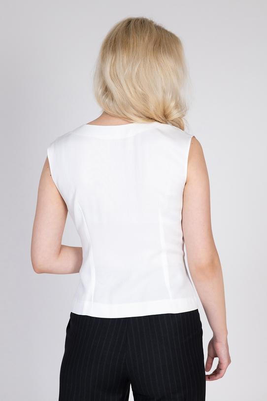 A lightweight ecru viscose blouse with a vest-style cut - 5
