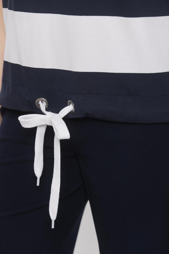 Bluzka w granatowe paski z regulowanym dołem - 5