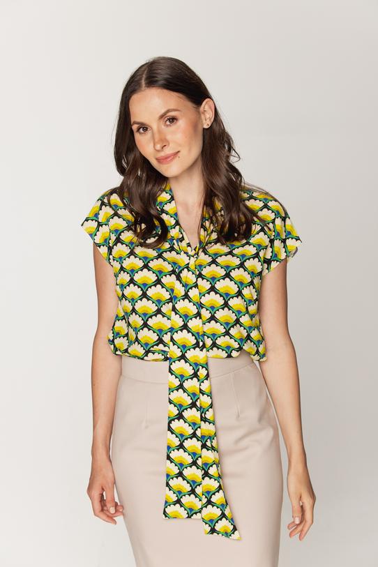 Bluzka wiązana przy dekolcie - 3