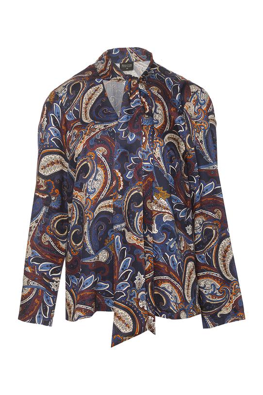 Bluzka wiskozowa z dekoracyjnym wiązaniem i wzorem paisley - 1