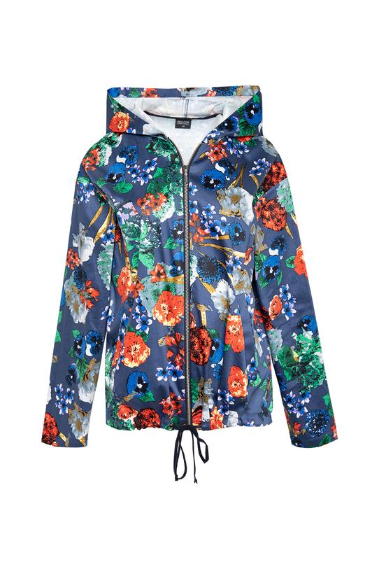 Rozpinana bluza w kwiaty z troczkiem do wiązania - 1