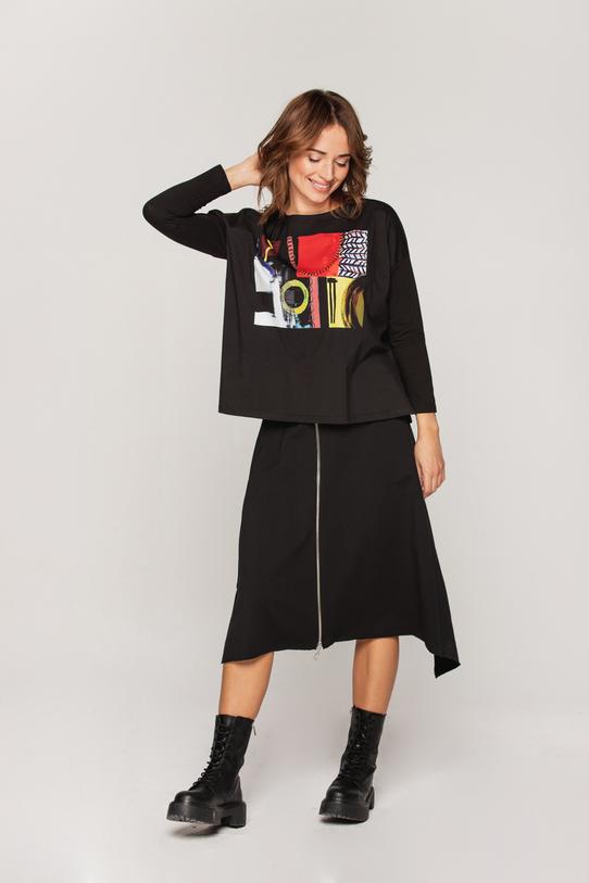 Wizualizacja Szeroka bluzka z bocznymi pęknięciami