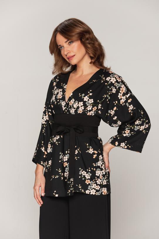 Wiskozowe kimono z pasem