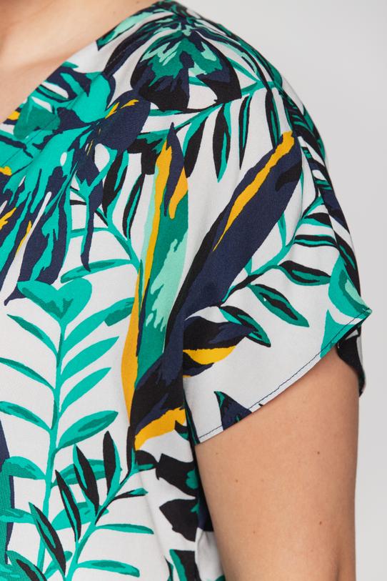 Kimonowa luźna bluzka z dekoltem w serek - 5